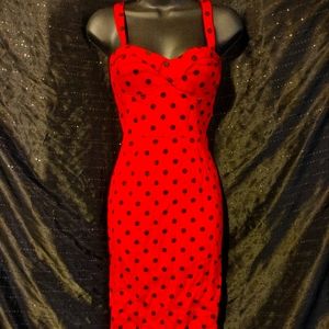 COPY - Deadly Dames red and black polka dots pinup dress
